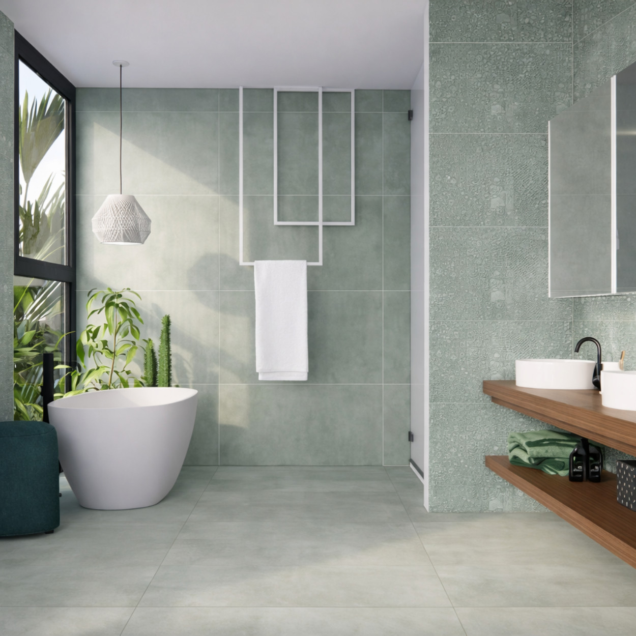 Prissmacer Ceramica Beton Cire Bercy Salvia 60x120cm